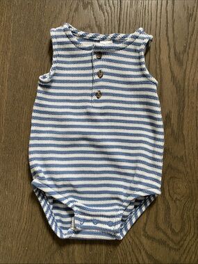 Carter's Blue and White Striped Knit Baby Sweater